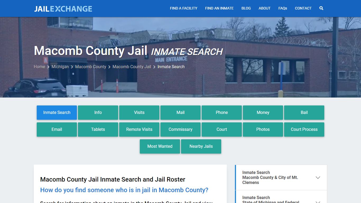 Inmate Search: Roster & Mugshots - Macomb County Jail, MI - Jail Exchange